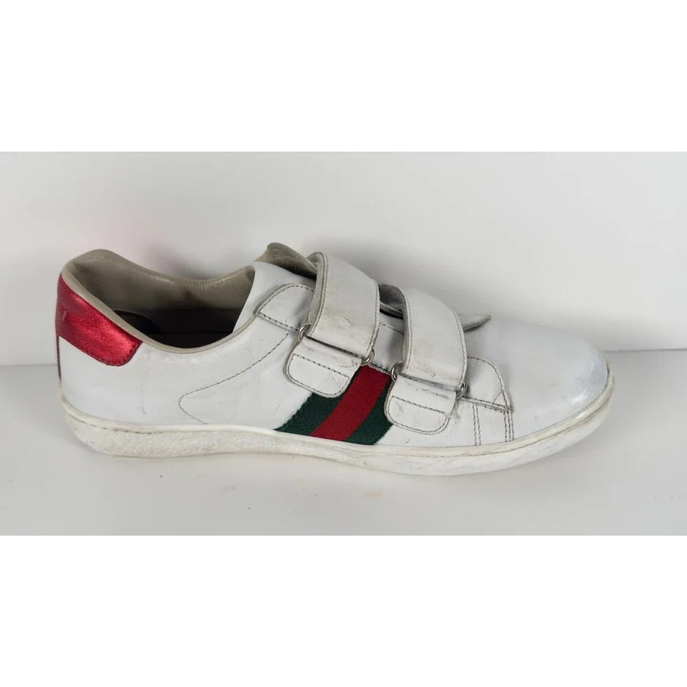 Gucci White Strap Leather Ace Sneaker Size 36 US 6